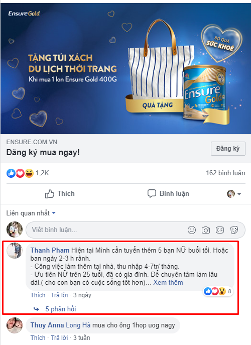 Spam trên facebook