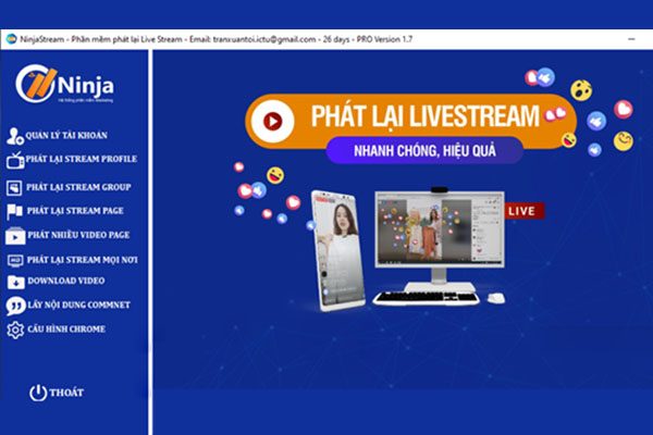 phần mềm phát lại livestream