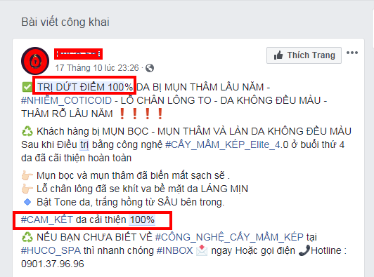 Tổng hợp từ khóa cấm chạy quảng cáo facebook về cam kết