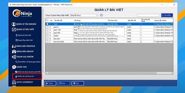 tool gửi tin nhắn facebook hàng loạt