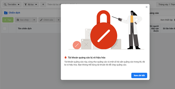 Tài khoản quảng cáo facebook bị hạn chế