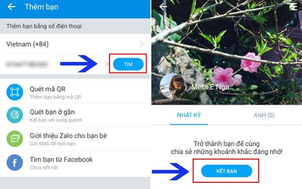 cách kết bạn zalo