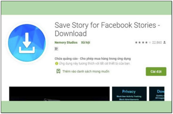 Nhấn vào Save Story For Facebook để tải về