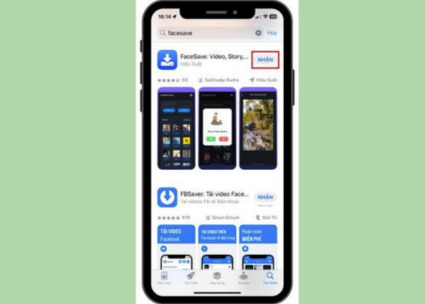 Tìm kiếm và cài đặt ứng dụng Facesave