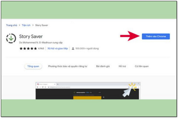 Thêm tiện ích Story Saver vào Chrome 