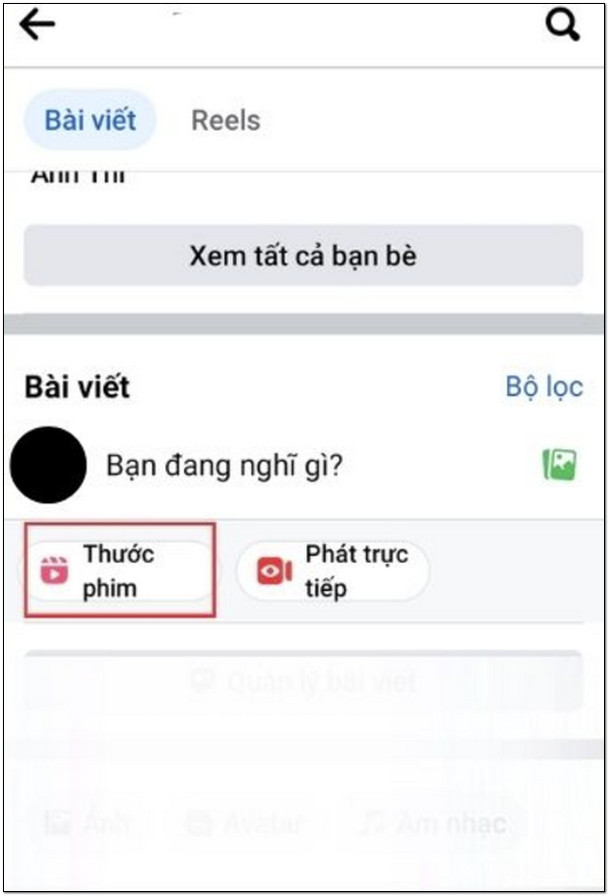 Click chọn Thước phim