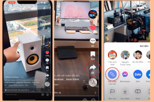 Sao chép liên kết của video
