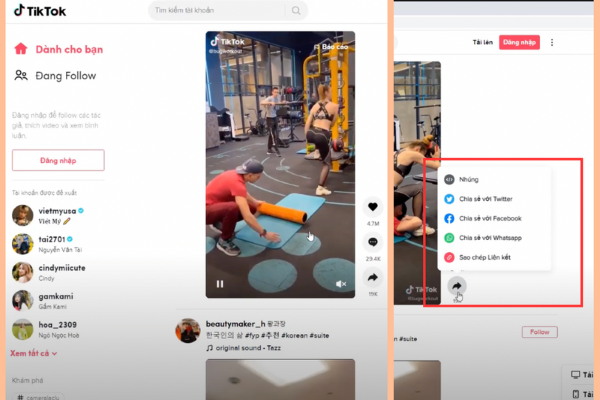 Sao chép liên kết của video